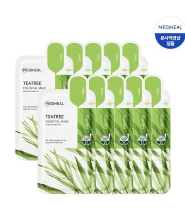 MEDIHEAL Teatree Care Solution Essential Mask EX 24ml*10ea - EmpressKorea