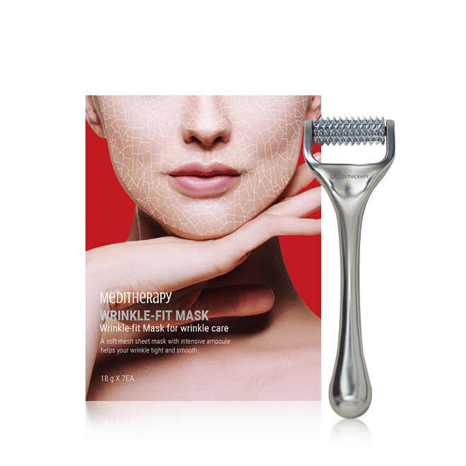 MEDITHERAPY Wrinkle Fit Collagen Mask Needle Roller Set - EmpressKorea