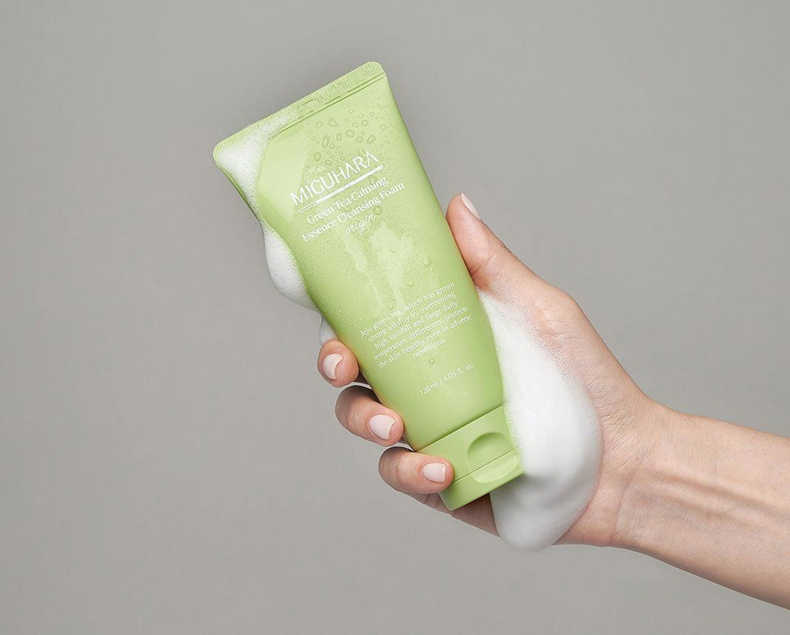 MIGUHARA Green Tea Calming Essence Cleansing Foam Origin 120ml - EmpressKorea