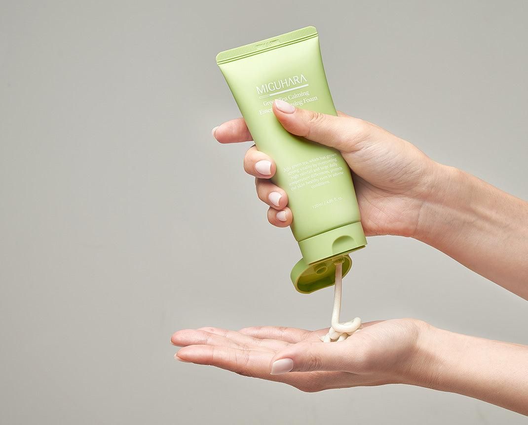 MIGUHARA Green Tea Calming Essence Cleansing Foam Origin 120ml - EmpressKorea