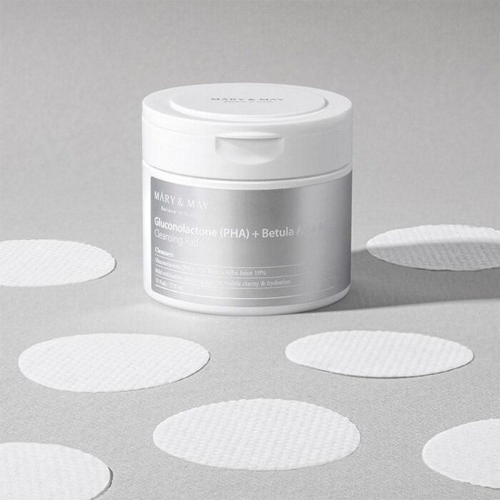 Mary&May Gluconolactone (PHA) + Betula Alba Juice Cleansing Pad 270ml 70EA - EmpressKorea