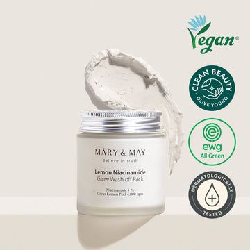 Mary&May Lemon Niacinamide Glow Wash Off Pack 125g - EmpressKorea