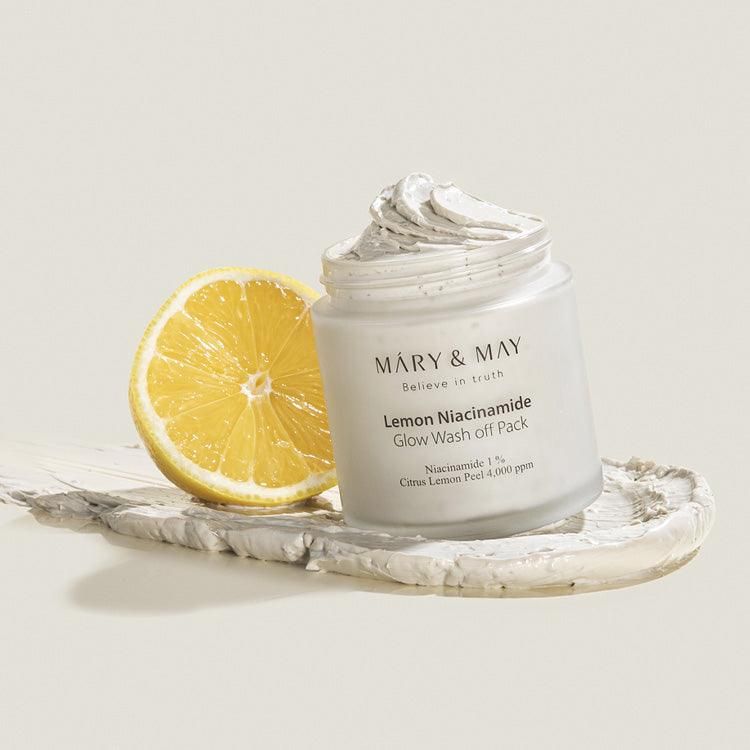 Mary&May Lemon Niacinamide Glow Wash Off Pack 125g - EmpressKorea