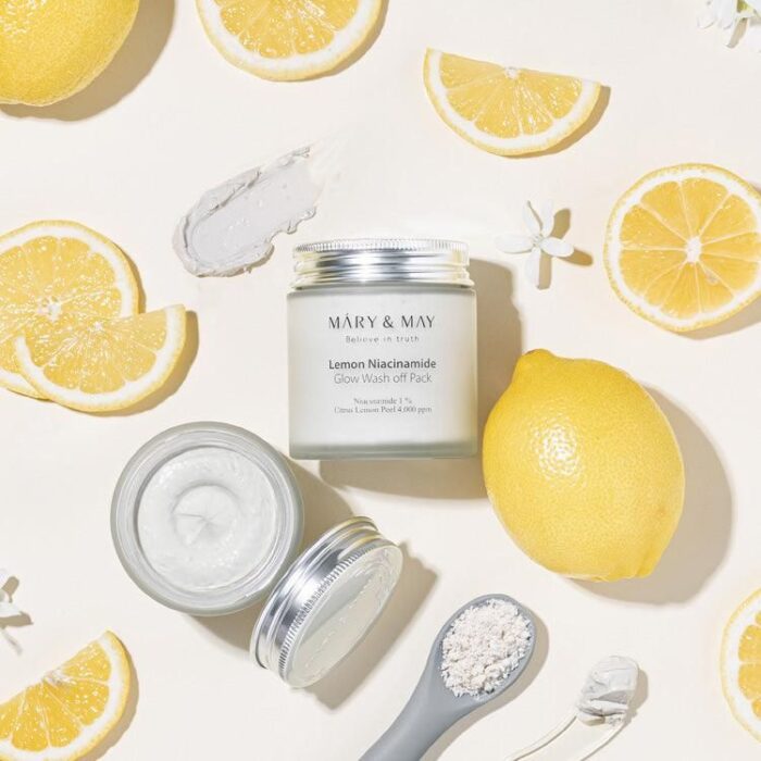 Mary&May Lemon Niacinamide Glow Wash Off Pack 125g - EmpressKorea