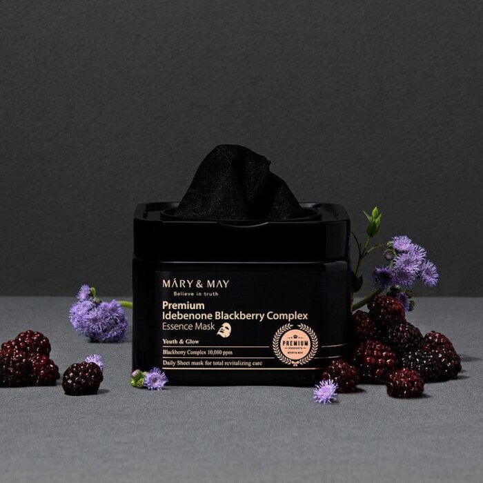 Mary&May Premium Idebenone Blackberry Complex Essence Mask 20pcs 250g - EmpressKorea