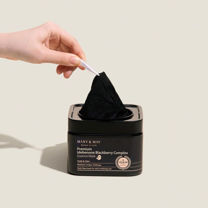 Mary&May Premium Idebenone Blackberry Complex Essence Mask 20pcs 250g - EmpressKorea