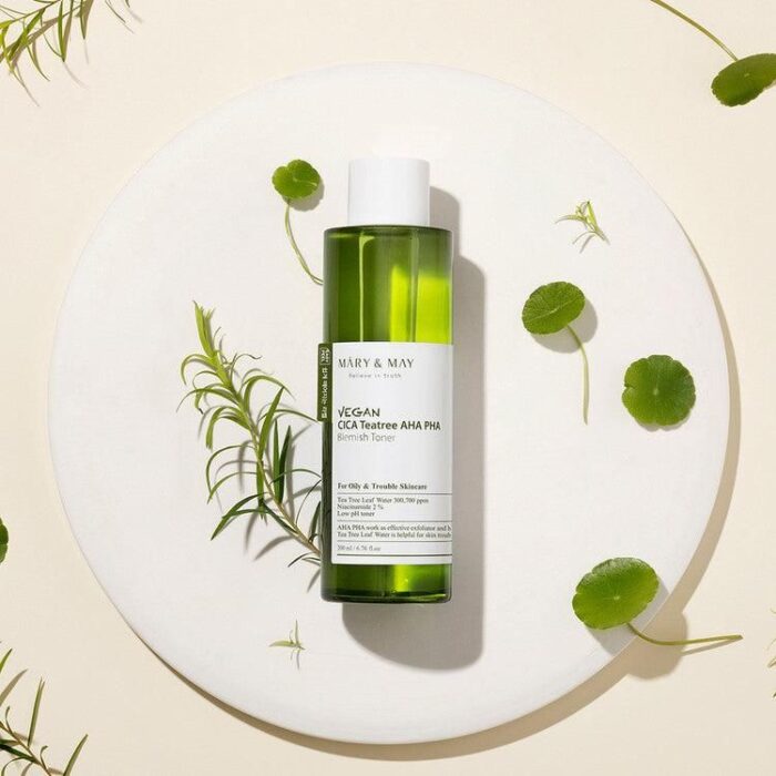 Mary&May Vegan CICA Tea Tree AHA PHA Toner 200ml - EmpressKorea