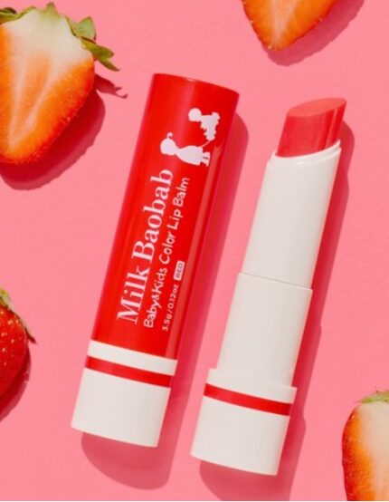 Milk Baobab Baby & Kids Color Lip Balm Strawberry Flavor 3.5g - EmpressKorea