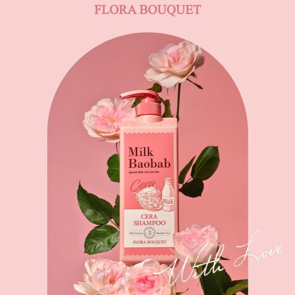 Milk Baobab Cera Shampoo Flora Bouquet 1200ml - EmpressKorea