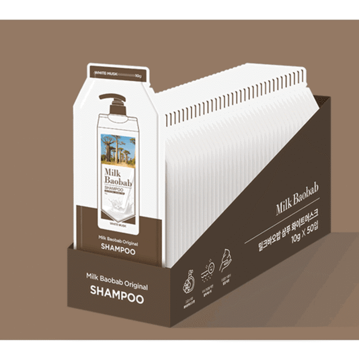 Milk Baobab Shampoo White Musk 10g x 50pcs - EmpressKorea