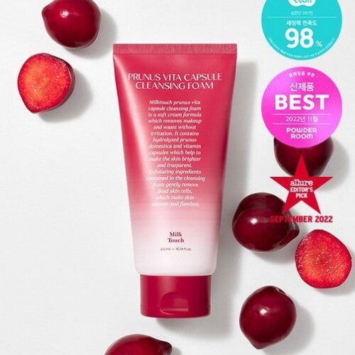 Milk Touch Plum Vita Capsule Cleansing Foam 300g - EmpressKorea