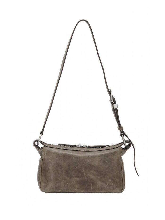 OUTPOCKET HOBO MINI_washed brown pull-up - EmpressKorea