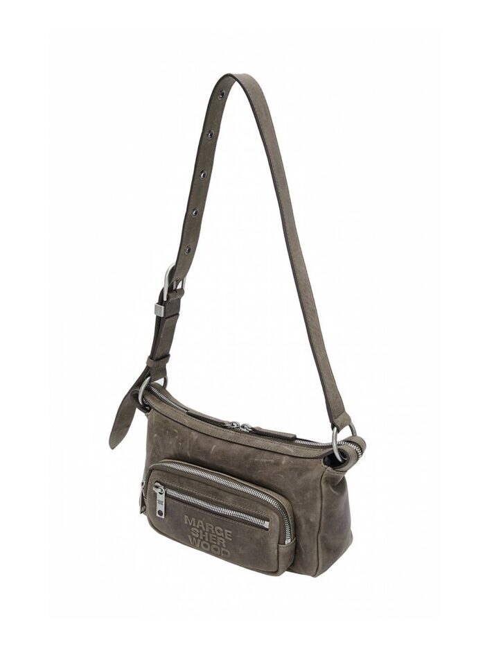OUTPOCKET HOBO MINI_washed brown pull-up - EmpressKorea