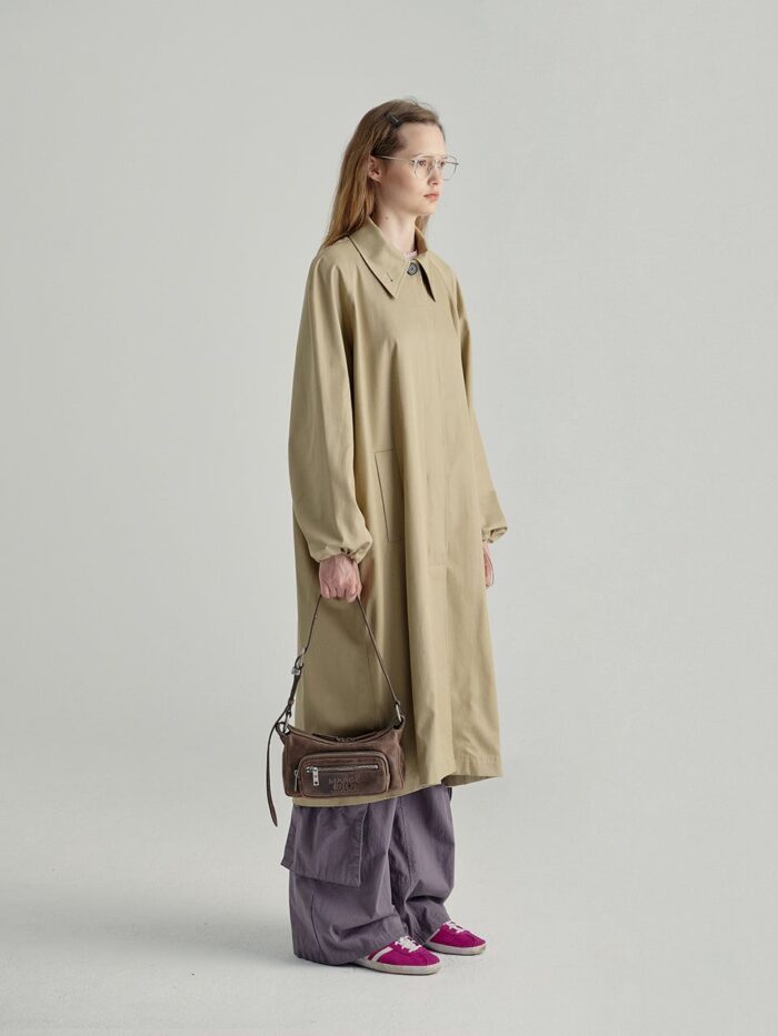 OUTPOCKET HOBO MINI_washed brown pull-up - EmpressKorea