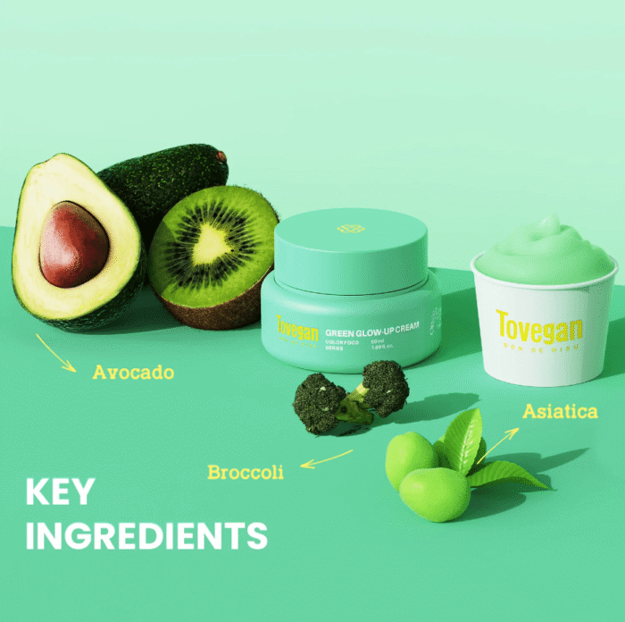 Tovegan Green Glow-Up Cream 50ml - EmpressKorea