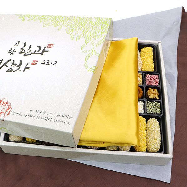 Traditional Korean sweets Jeju liquid tea mixed gift set A type 650g + wrapping cloth set, 1 set - EmpressKorea