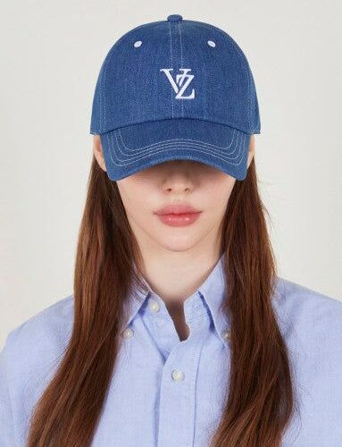 VARZAR 3D Monogram Stitch Over Fit Ball Cap Bluedenim - EmpressKorea
