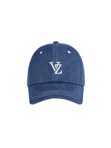 VARZAR 3D Monogram Stitch Over Fit Ball Cap Bluedenim - EmpressKorea
