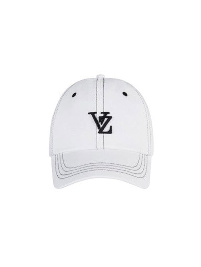 VARZAR 3D Monogram Stitch Over Fit Ball Cap White - EmpressKorea