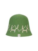 VARZAR Bucket Hat VA Digital Logo Jacquard Summer Bucket Hat Green - EmpressKorea