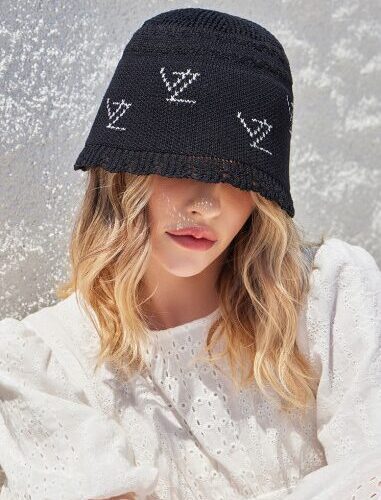 VARZAR Bucket Hat VZ Logo Jacquard Bucket Hat Black - EmpressKorea
