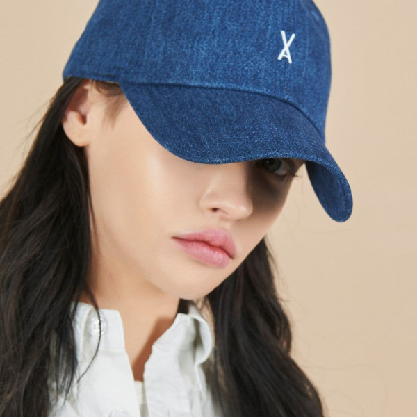 VARZAR Cap Hat Bajal Logo Overfit Denim Ball Dap Indigo - EmpressKorea