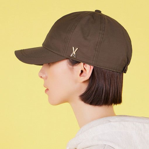 VARZAR Stud Logo Nylon Newsboy Ball Cap Brown - EmpressKorea