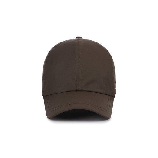 VARZAR Stud Logo Nylon Newsboy Ball Cap Brown - EmpressKorea