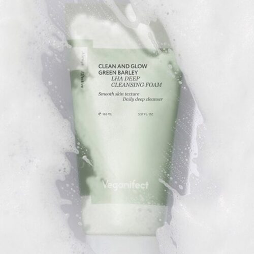 Veganifect Clean And Glow Green Barley LHA Deep Cleansing Foam 165ml - EmpressKorea