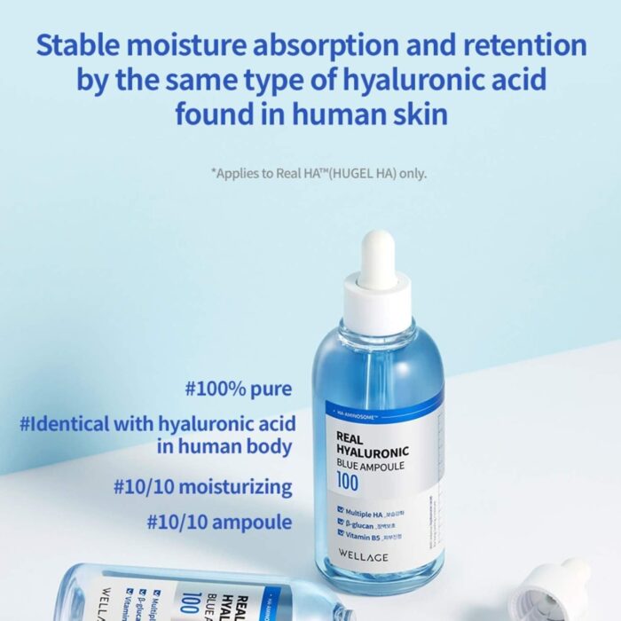 WELLAGE Real Hyaluronic Blue Ampoule 100 100ml - EmpressKorea