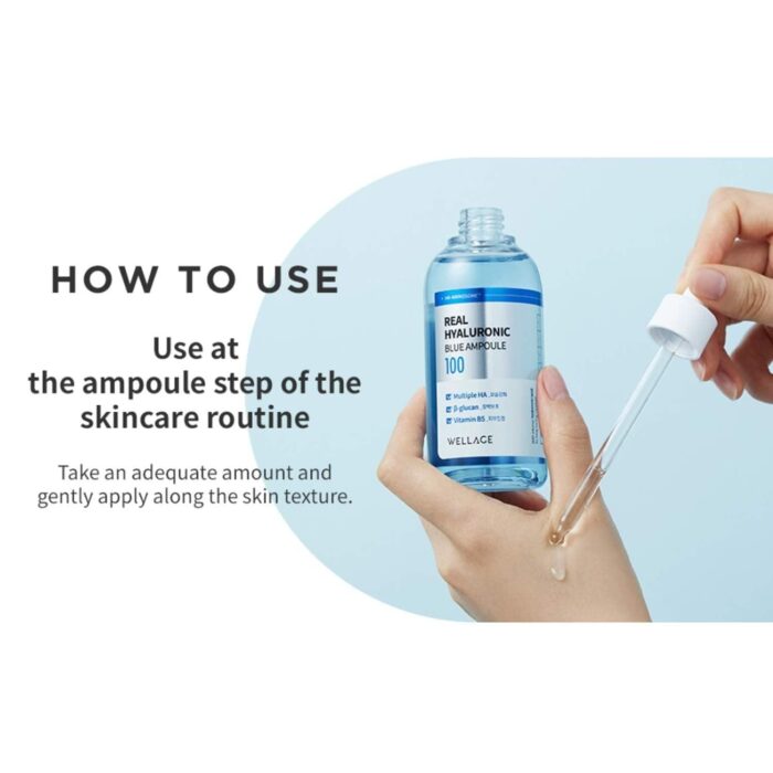 WELLAGE Real Hyaluronic Blue Ampoule 100 100ml - EmpressKorea