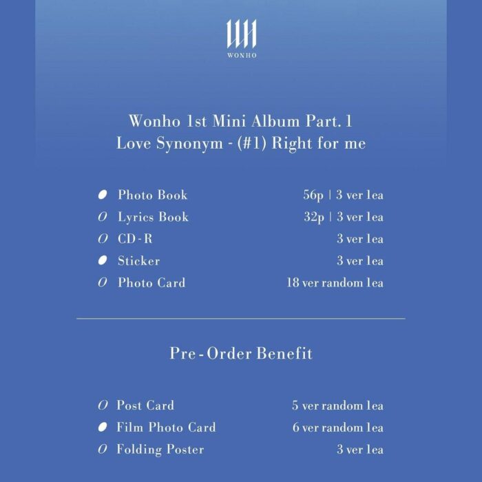 WONHO - 1st Mini Album: Love Synonym (#1) Right for Me - EmpressKorea