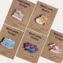 Welcome Wood Badge Busan Tourist Destination Souvenir Handicraft Tourist Attraction 5PCS Set - EmpressKorea