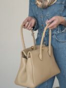 ZIENY Formal Lether Tote Bag [ZENNY BAG]_Beige - EmpressKorea