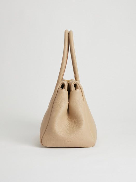 ZIENY Formal Lether Tote Bag [ZENNY BAG]_Beige - EmpressKorea