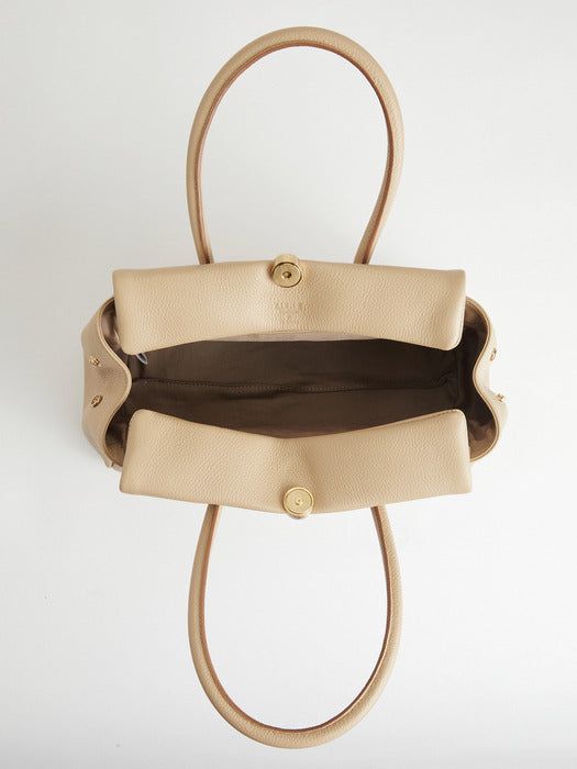 ZIENY Formal Lether Tote Bag [ZENNY BAG]_Beige - EmpressKorea