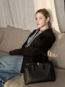ZIENY Formal Lether Tote Bag [ZENNY BAG]_Black - EmpressKorea