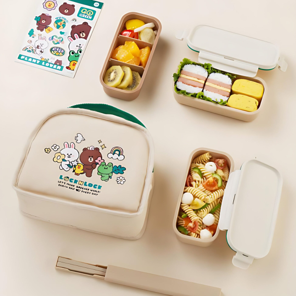 LocknLock Daily Line Friends Cotton 3-Tier Lunch Box