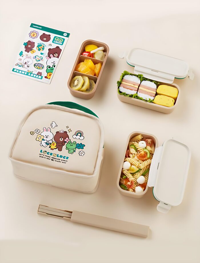 LocknLock Daily Line Friends Cotton 3-Tier Lunch Box