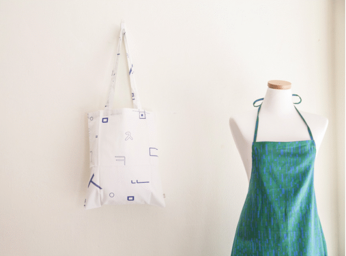 K-Heritage HANGEUL Korean Alphabet Printed Cotton Eco Bag - Image 3