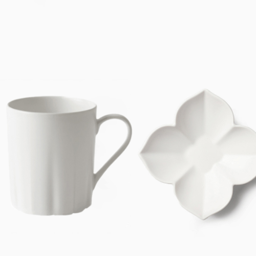 K-Heritage Flower Teaware Set (Flower Mug and 4-Petal Flower Plate)