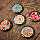 K-Heritage Bojagi Pattern Lacquerware Hand Mirror