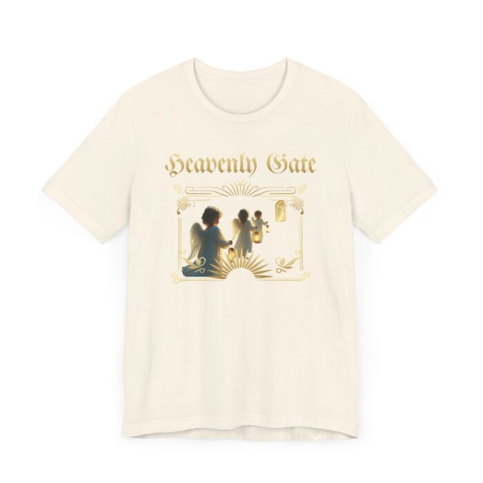 Heavenly Gate Unisex Tee, Angel Graphic Shirt, Spiritual Apparel, Gift for Dreamers, Casual Religious Top - Image 3