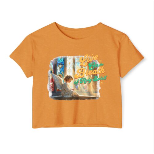 Women's Festival Crop Top: Live the Breath Holy Spirit, Summer Top, Music Festival Essential, Inspirational Apparel