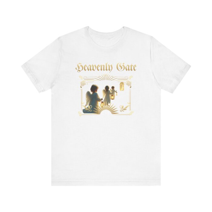 Heavenly Gate Unisex Tee, Angel Graphic Shirt, Spiritual Apparel, Gift for Dreamers, Casual Religious Top - Image 7
