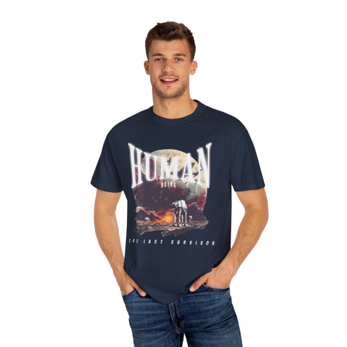 Futuristic Human Survivor Graphic Tee, Unisex Vintage T-shirt, Gift for Sci-Fi Lovers, Casual Wear, Space Theme Outfit - Image 12