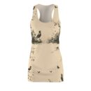 product Fashion Nature-Inspired Women's Racerback Dress, Casual Summer Wear, Bird Print, Outdoor Dress, Gift for Nature Lovers, Vacation Dress