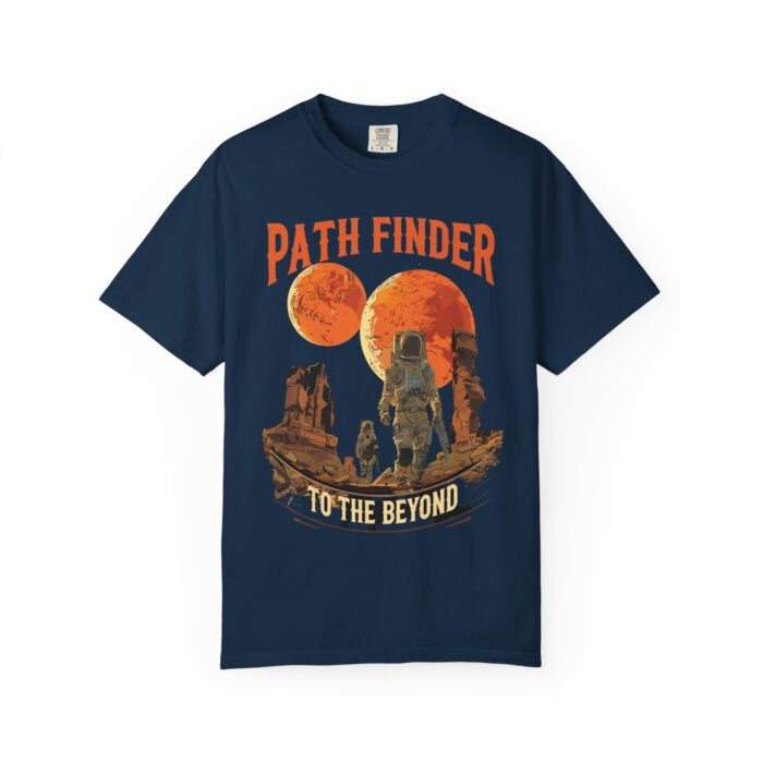 Space Explorer Unisex Garment-Dyed T-shirt, Cosmic Tee, Sci-Fi Shirt, Gift for Space Lovers, Pathfinder Design, Casual Wear - Image 5