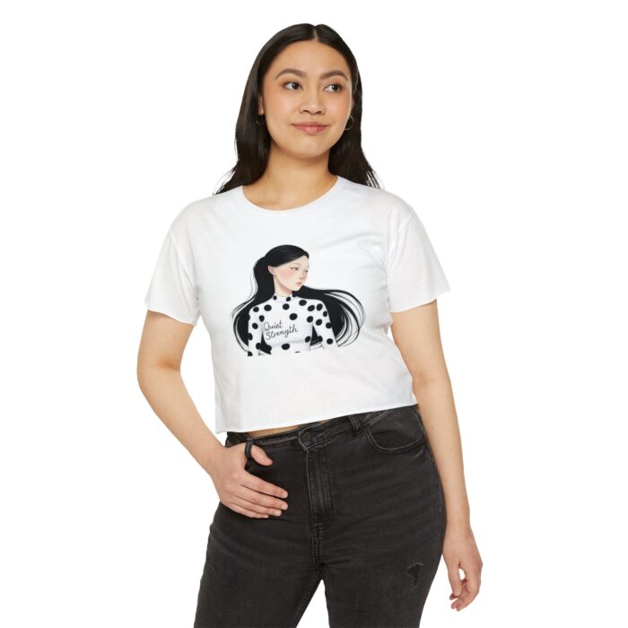Women's Festival Crop Top - 'Quiet Strength' Graphic Tee - Image 3
