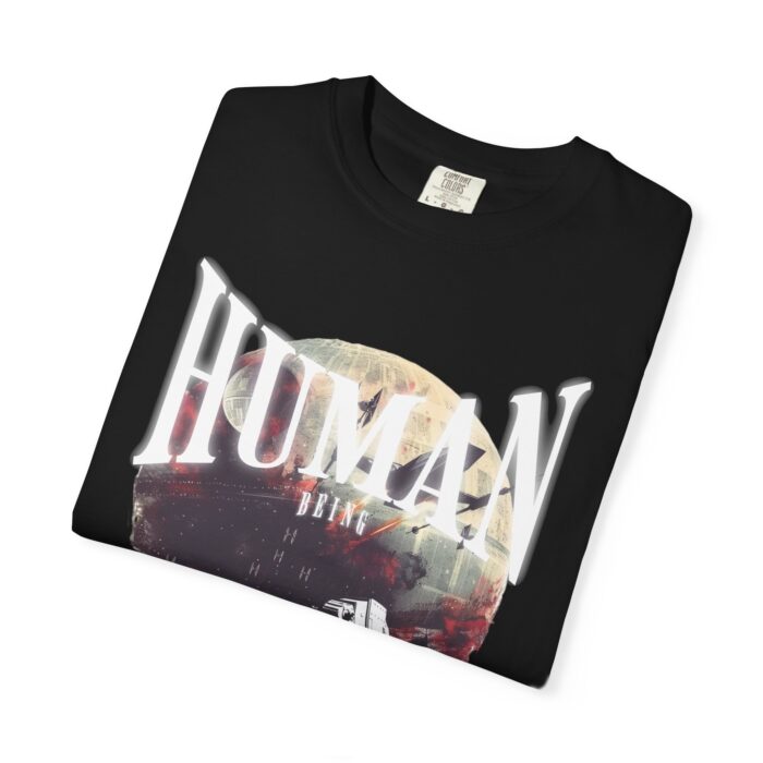 Futuristic Human Survivor Graphic Tee, Unisex Vintage T-shirt, Gift for Sci-Fi Lovers, Casual Wear, Space Theme Outfit - Image 3